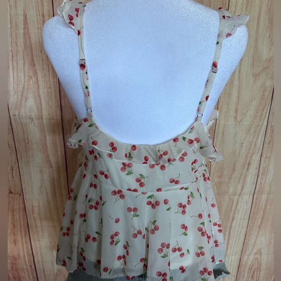 Cherry Print Ruffle Top - Picture 3 of 3